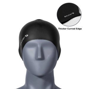 BALEAF Waterproof Swim Cap Men Women  -2 Pack NEW